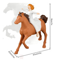 Girl on Horse Statue Sculpted Equestrian Statue Elegant for Shelf