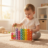 Aquatic-Themed Bead Matching Toy | Educational, Wooden Peg Board Bead Game, for Playroom