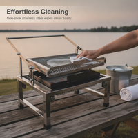 Portable Stainless Steel Flip BBQ Grill for Outdoor Camping and Home Use