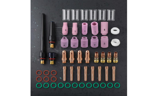 55 Pieces -17/18/26 Consumables Set Clear Weld Pool View Torch Consumables Kit Heat-Resistant Torch Accessory Pack for Metalwork