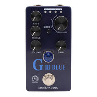 MOSKYAUDIO G III Blue Aluminum Guitar Effects Pedal Overdrive Distortion