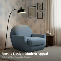 Upholstered rotate Armchair Comfortable Seating rotate Barrel Chair Plush Cushioning Modern Design for Adults, Bedroom, Balcony
