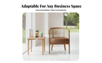 Circular Table with 2 Upholstered Chairs Sturdy Wood Cafe Furniture Comfortable Seating Sturdy Construction for Cwhiteee Shop
