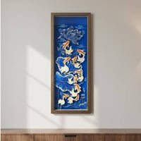 Nine Koi Wall Art Housewarming Gift Koi Paper Cut Decor Chinese Design