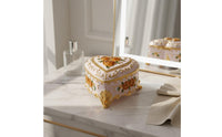 roses Pattern Jewelry Box European Style Heart Jewelry Box Gold Trim Home Decor for Dressing Table