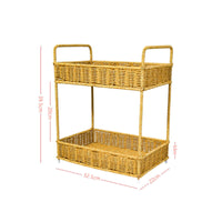 Two-Tier Storage Rack Handwoven Woven Storage Rack Space Saving
