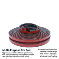 Car Door Seal Strip, Universal Rubber Seal Strip, EPDM Rubber Seal Strip, Automotive Door Seal Strip - New Upgraded B-Type (L-Type) Elevated