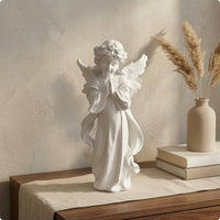 Praying Girl Angel Figurine Floral Headpiece Praying Angel Figurine