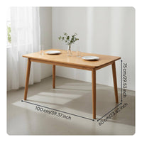 5 Pieces Natural Wood Dining Furniture Rectangular Dining Table and Chairs Solid Wood Dining Set Table and Chair Set Smooth Polished Surface Suitable for Family Meals Apartments Living Room