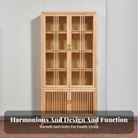 New Chinese design Two-Section Hutch multifunctional Use shelving unit long-lasting Construction Display Cabinet Vintage-influenced for Book Lovers, Collectors, Interior Decorators, teatime Room, Study, Home Office, Bedroom