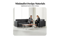 Modern Design 3-Seater Sofa with Armchair and Coffee Table Minimalist aesthetic 3-Piece Sofa and Chair Set Space-Saving Seating Group long-lasting Frame for Office Managers, Business Owners, Apartment Dwellers, Waiting Room, Lounge
