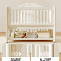 babyviva Portable Baby Crib with Latex Mattress and Hanging Boxes