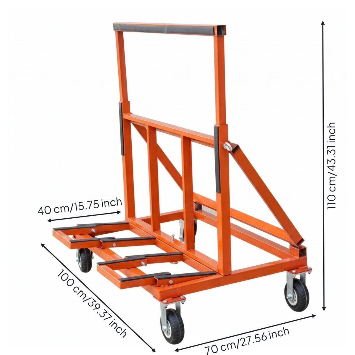 Foldable Flatbed Cart Space Saving Surface Hand Truck Commercial Use Folding Cart