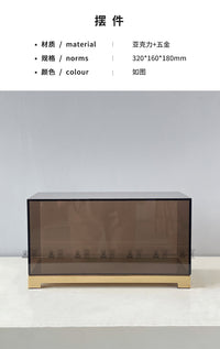 现代轻奢亚克力框展示盒装饰样板间酒店会所餐边柜酒柜收纳摆件