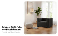 Upholstered literary Chair Wabi-Sabi aesthetic Armless Block Chair Nordic Design Sturdy Construction for Guesthouse Owners