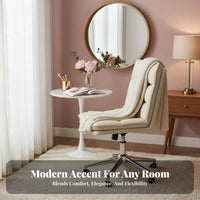 Armless Rolling Chair with Ribbed Back Height Adjustable for Study Room, Bedroom