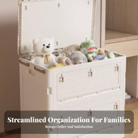 Foldable Wheeled Bin With casters Household Storage Large Capacity for Dorm Room