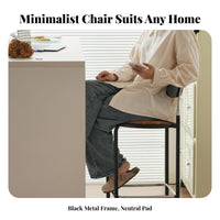 Curved rear High Stool Modern Minimalist Design Counter Chair Built-in Footrest Easy Assembly for Interior Designers, Homeowners