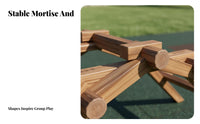 Carbonized Wood Toy Blocks Mortise and Tenon Design Carbonized Wood Blocks Sensory Training Interlocking Construction Logs for Preschoolers, Backyard