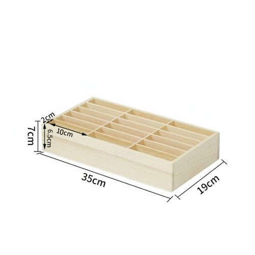 Hotel Reception Counter Organizer Divider Compartments Wood Business Card Holder