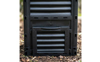 300 L Compost Bin Ribbed Panels Compost Bin Black Outdoor Composter