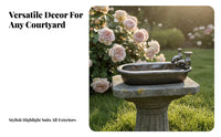 Outdoor Decor Bathtub-Shaped Bird Bath Dark Brown Two-Way Use