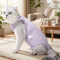Cat Recovery Suit with Fasteners, Post-Surgery Cat Suit, Post-Neuter Cat Suit, Post-Spay Cat Suit