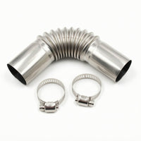 Metal Exhaust Tube Connector with Clamps Ribbed Exhaust Connector with Clamps 27mm Stable for Parking Heater