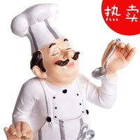 Creative Resin Chef Figurine Decorative Home Decor for Bar, Western Restaurant, Cafe, Cake Shop