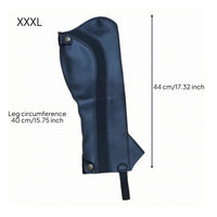 Synthetic Leather-Like Equestrian Boot Cover Textured Surface Riding Boot Cover Dark Blue Leg Gaiter Snap Closure