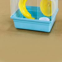 Portable Hamster Cage and Double Layer Cage with Base, Compact Hamster Cage for Indoor Travel, Square Starter Habitat for Small Pets