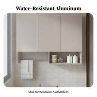 Washroom Wall Cabinet Waterproof Washroom Storage Cabinet Humidity-Resistant-Resistant Wall Mounted Storage Cupboard for Families, Adults, Balcony