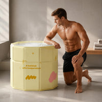 Folding Ice Tub Foldable Collapsible Bathtub Easy to Clean for Bathroom, Adults