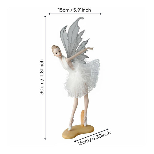 Ballerina Fairy Figurine Handmade Dancing Angel Statue Cake Topper for Dancers