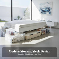 Rolling Storage Bin with Lid Wheeled Design Rolling Latching Box Large Capacity
