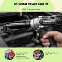 Deep socket set for electric wrenches