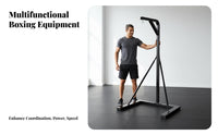 Sturdy Construction Freestanding Striking Bag Stand 2 in 1 Boxing Training Station Freestanding Boxing Training Center for Fitness Enthusiasts, Professional Athletes, Home Gym, Workout, Garage, Basement