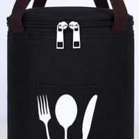 Insulated Bag, Waterproof, Lunch Bag, 22x18cm, Cooler Bag, Cold & Heat Retention, With Zipper, Office, Picnic, For Bento