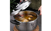 Multi-Cooktop Compatible Stainless Steel Pressure Cooker Thickened Body Pressure Cooker Multiple Safety Features Large Capacity Stew Pot Preserves Nutrients & Flavor for Families