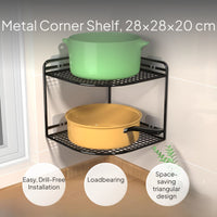 Corner Kitchen Shelf No-Drill Wall Mounted Rack