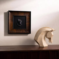 Horse Head Sculpture Distressed Finish House Decoration Stable Base Home Decor for Entryway, Bedroom