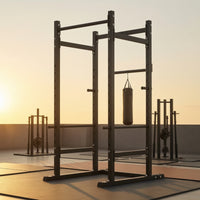 Adjustable Squat Rack with Pull-up Bar Heavy Duty Power Cage Sturdy Workout Machine Stable for Home Gym