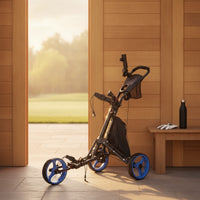 Foldable Golf Push Cart with Storage Bag Lightweight Golf Cart with Storage Bag Stable Smooth-Rolling for Golfers