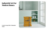 Shipping Container Trash Bin Raised Paneling Outdoor Storage Locking Latch