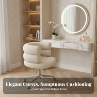 Soft Swivel Armchair Soft Comfort Adjustable Teddy Material Seat with Backrest