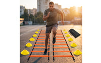 Agility Ladder Training Kit Flat-Rung Speed Ladder with Cones Disc Cone for Coaches, Families