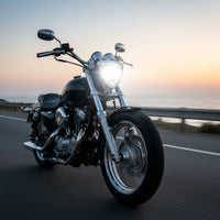 Triangular Motorcycle Headlight with Mounting Brackets Custom Motorcycle Headlight Assembly Sturdy high/low Beam for Motorcyclists
