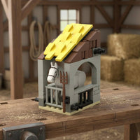 65 Pieces Brick-Built Stable Display Quality MOC Horse Stall Kit Vintage Design Medieval Horse Stable Blocks for Adults, Scenes