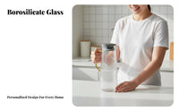 Large Capacity Hammered Glass Pitcher Heat Resistant Borosilicate Glass Tea Pot Safe for Families, Hosts, Kitchen, Bedside, Dining Table