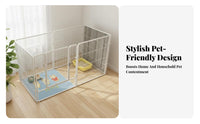 Secure Door Lock Indoor Pet Playpen with Gate Multiple Configurations Modular Dog Fence Easy Assembly Foldable Metal Dog Pen Sturdy Construction for Medium Dogs, Young Dogs